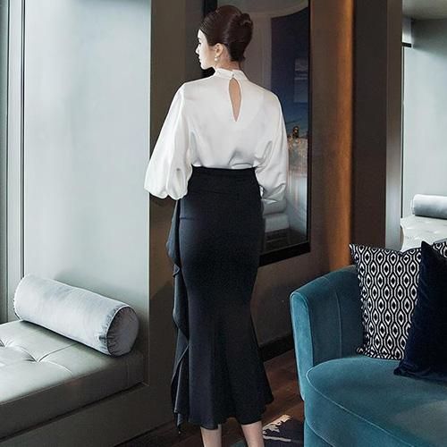 【グラシア】 キャバ ドレス キャバドレス ワンピース ロングドレス マーメイドライン エレガント サテン セットアップ ボディライン ホルターネック メリハリ 光沢 ゆったり 胸元 大人 ドレープ ホワイト S M L XL グラシア】 キャバ ドレス キャバドレス ワンピース ロングドレス