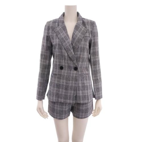 【グラシア】 キャバ スーツ キャバスーツ フォーマルオールインワン・スーツ セットアップ 大人 チェック ミニ丈 グレー S M L XL グラシア】 キャバ スーツ キャバスーツ フォーマルオールインワン