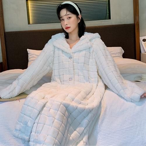 グラシア】 ルームウェア モコモコ パジャマ 部屋着 シルエット ロング