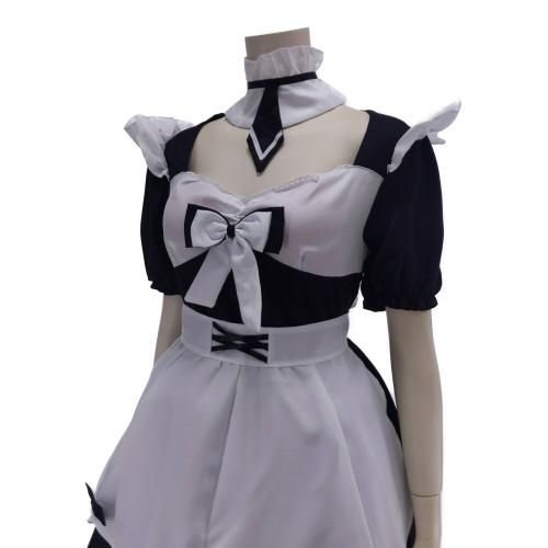 【グラシア】 コスプレ 衣装 コスチューム 仮装 セクシー キュート コス メイド服 ふんわりパニエ 可愛い ニーハイ レース ブラック×ホワイト Mサイズ グラシア】 コスプレ 衣装 コスチューム 仮装 セクシー キュート コス