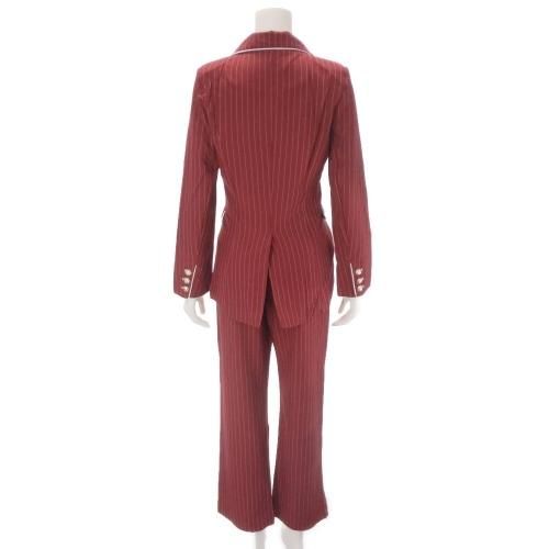 【グラシア】 キャバ ドレス キャバドレス ワンピース ロングドレス クール ストライプ セットアップ パイピング メリハリ すっきり レッド S M L XL_12
