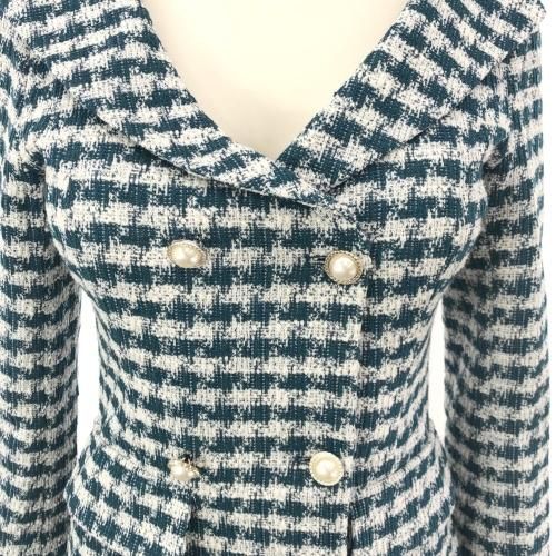 【グラシア】 キャバ ドレス キャバドレス ワンピース ミニドレス カジュアル デコルテ パール 大人 グリーン S M L XL_12