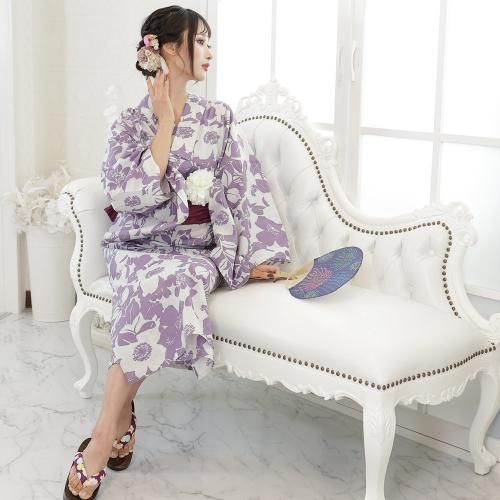 グラシア】 浴衣 兵児帯 鼻緒下駄 3点セット はかなさが恋しい薄紫の