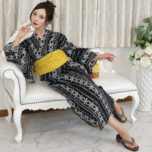 グラシア】 浴衣 兵児帯 鼻緒下駄 3点セット 凛とした佇まいが引き立つ