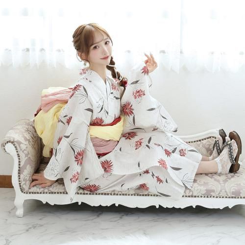 【グラシア】 浴衣 兵児帯 鼻緒下駄 3点セット 大和なでしこの純粋を纏う上品な撫子柄浴衣 グレージュ フリーサイズ グラシア】 浴衣 兵児帯 鼻緒下駄 3点セット 大和なでしこの純粋を纏う