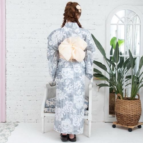 グラシア】 浴衣 兵児帯 鼻緒下駄 3点セット 落ち着きある牡丹が凛と