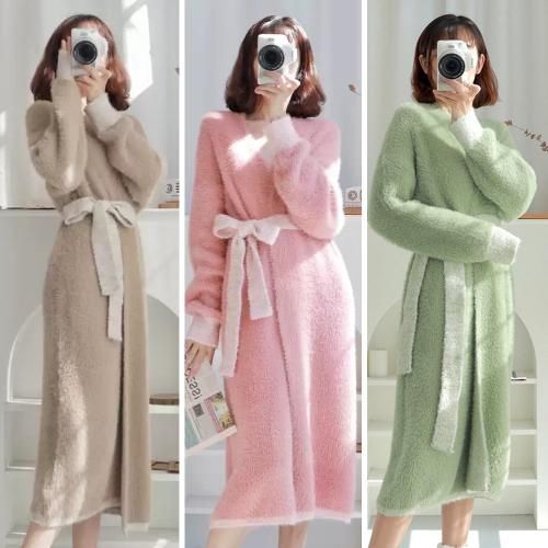 グラシア】 ルームウェア モコモコ パジャマ 部屋着 ガウン シンプル