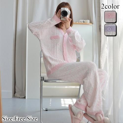 【グラシア】 ルームウェア モコモコ パジャマ 部屋着 ふんわり 快適 柔らか ピンク パープル フリーサイズ グラシア】 ルームウェア モコモコ パジャマ 部屋着 ふんわり 快適