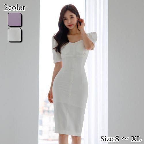 【グラシア】 キャバ ドレス キャバドレス ワンピース ミディアムドレス ハイウエスト オフショル 細見え デコルテ フェミニン すっきり ライラックパープル ホワイト S M L XL の通販は 5,657円