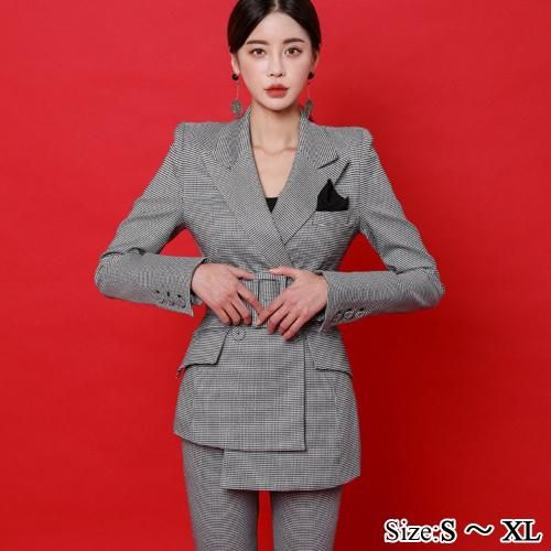 キャバ スーツ キャバスーツ フォーマルオールインワン・スーツ ウエストマーク アシメデザイン セットアップ フレア ロング すっきり 華やか 胸元 ブラック S M L XL