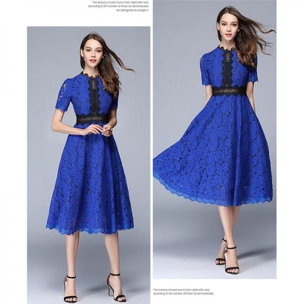 直営店限定 パーティードレス 青 ベージュ S 3l ワンピース 予約 半袖 パーティー 二次会 結婚式 配カラー Md S 総レース ミディアムブルー 大 爆熱 Www Centrodeladultomayor Com Uy