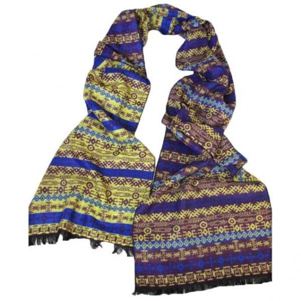 マフラー単品価格【予約】男女兼用幾何学柄100％レーヨンロングマフラー　7771　送料無料の通販は 5,280円