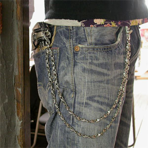 送料無料 シルバーアクセサリー エイリアンダブルシルバーウォレットチェーン 送料無料 シルバーアクセサリー エイリアンダブルシルバーウォレット