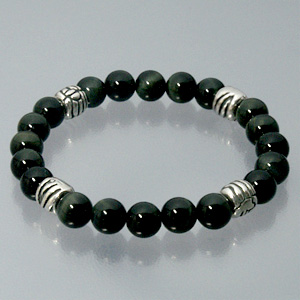 ◆ハードデザイン・シルバーパーツ◆ブルータイガーアイ(青トラ目石)ブレスレット (メンズM、Lサイズ)の通販は 5,524円