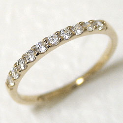 エタニティリング ダイヤリング イエローゴールドK10 指輪 10金 ピンキーリング 天然ダイヤモンド 0.20ct 送料無料 diaringの通販は