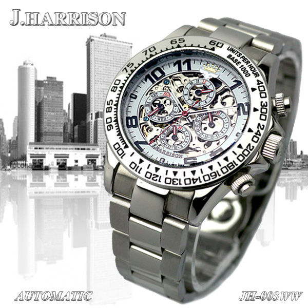 J.HARRISON ジョンハリソン 多機能両面 フルスケルトン 自動巻き腕時計 JH-003SW (1) 新品の通販は