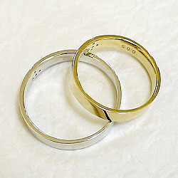 ダイヤモンド イエローゴールド ホワイトゴールド ペアリング 結婚指輪 マリッジリング 2本セット K10yg K10wg 指輪 ダイヤ 0.08ct 18金 ペアリング ダイヤモンド イエローゴールドk18 ホワイトゴールド