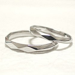 ペアリング 結婚指輪 マリッジリング ホワイトゴールドK18 ひし形