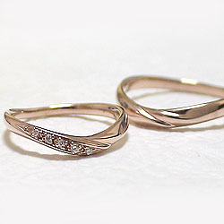 結婚指輪 ペアリング10金 2本セット Vライン ハーフ エタニティ ホワイト ピンク イエロー マリッジリング カップル 安い 注文製作 プレゼント ギフト 受注 結婚指輪 ペアリング 指輪 10金 リング 2本セット メンズ