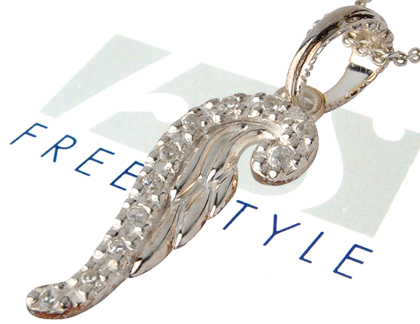 ■送料無料■【FREE STYLE】CZフェザーフリースタイルペンダントsv/