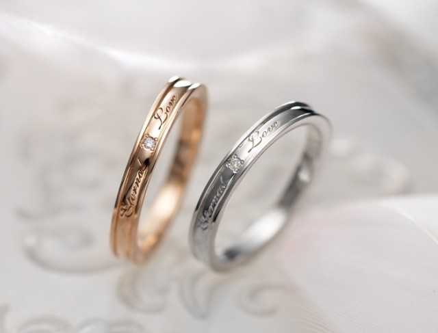 ペアリング ホワイトゴールド K10 送料無料 結婚 カップル LOVERS＆RING　Eternal love LSR0670DPK-DWG