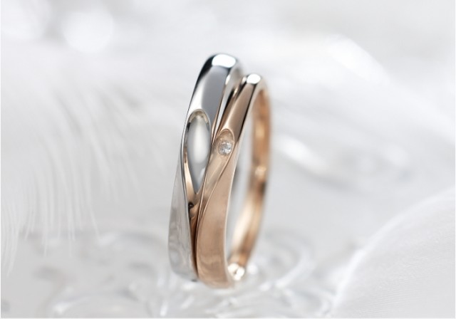 ペアリング ホワイトゴールド K10 送料無料 結婚 カップル LOVERS＆RING　Truelove LSR0650DPK-WG