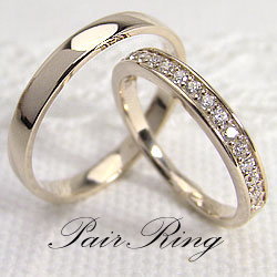 結婚指輪 エタニティリング ダイヤモンド 平打ち ペアリング イエローゴールドK18 マリッジリング 2本セット 18金 送料無料の通販は
