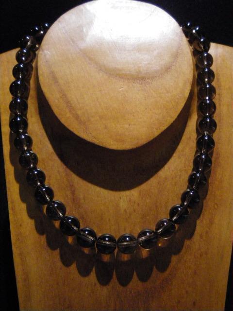 14ミリ スモーキークオーツ 煙水晶 数珠 メンズ ネックレス【送料無料・パワーストーン・天然石・金運・健康・恋愛・仕事運】020003の通販は 5,000円