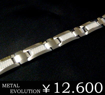 ■送料無料■【METAL Evolution】M送料無料”Eタングステンブレスレット/ホワイトカーボン/tsb029whの通販は
