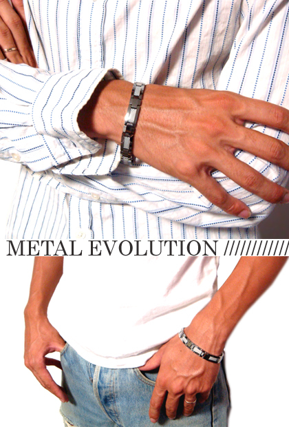 ■送料無料■【METAL Evolution】M送料無料”Eタングステンブレスレット/ホワイトカーボン/_5