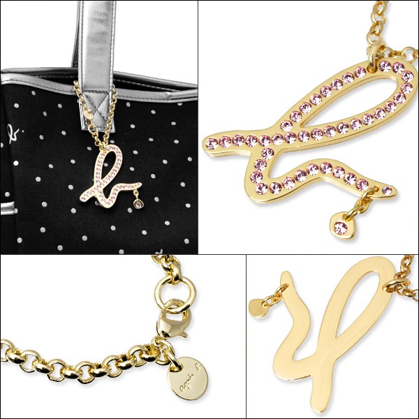 agnes.b（アニエスべー） bロゴラインストーン★チャーム シャンパンゴールド SALE