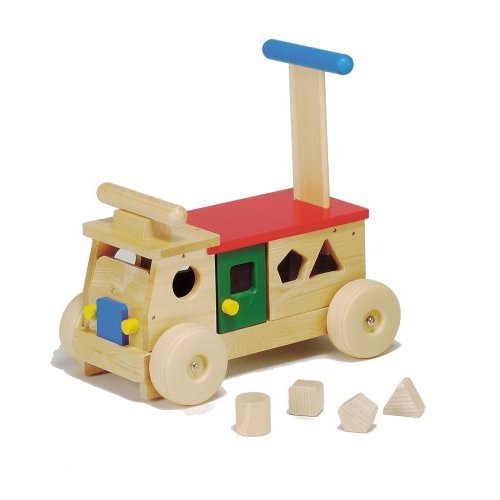乗用玩具 カラフルバス（パズル） - 木のおもちゃ・積み木