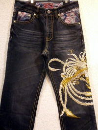 錦 和柄デニムパンツ 　鳳凰刺繍　NISHIKI　の通販は