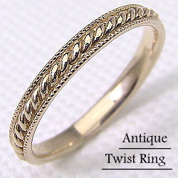 ツイストリング K10YG ピンキーリング イエローゴールドK10 ブライダルの通販は 22,791円