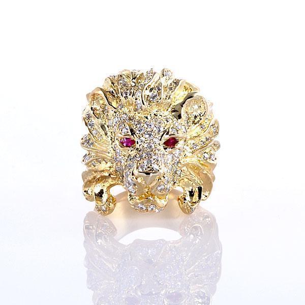 【送料無料】 King Limo キングリモ KING LION HEAD RING キングライオンヘッドリング [KLR47GCZR] シルバーリング メンズ レディース