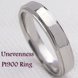 プラチナ 段差 デザインリング Pt900 結婚指輪 ピンキーリング レディースリングの通販は