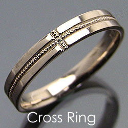 クロス メンズリング イエローゴールドK10 ミル打ち アクセサリー K10YG 誕生日プレゼント 激安の通販は