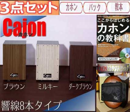 お買い得3点セット打楽器カホン（スナッピー付）＆バッグ＆教本