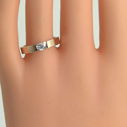 一粒ダイヤ メンズリング ピンクゴールドK18 ダイヤモンド 指輪