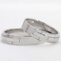 結婚指輪 バンドデザイン ペアリング ホワイトゴールドK18 マリッジリング 2本セット 18金 ブライダル 送料無料の通販は