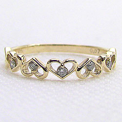 ハートダイヤモンドリング イエローゴールドK10 K10YG指輪 贈り物  