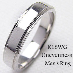 メンズリング K18WG  ring ホワイトゴールドK18 アクセサリー ショップ クリスマス プレゼント オシャレの通販は