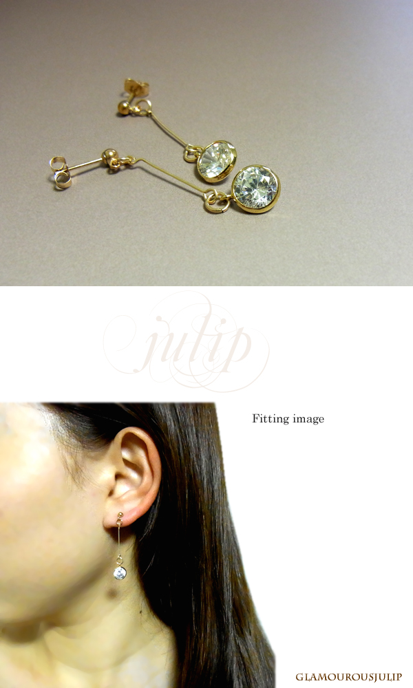 即納 送料無料■【julip】大粒クリスタル14Kゴールドフィルドピアス/Goldfilled/14KGF/aut_la_2