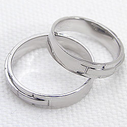 結婚指輪 バンドデザイン ペアリング ホワイトゴールドK18 マリッジリング 2本セット 18金 ブライダル 送料無料の通販は