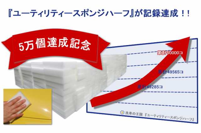 買い誠実 ユーティリティースポンジ ハーフ 130mm×80mm×25mm 10個組み 洗車グッズ 洗車スポンジ 研磨 コンパウンド 磨き 水垢除去  水垢落とし 水垢