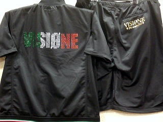 VISIONE  イタリアンリブラインストーン　半袖ハーフパンツ上下セットの通販は