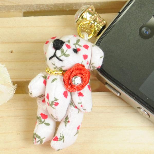 メール便対応 スマートフォンピアス Mini テディベア 花柄 081 086番 イヤホンジャック アクセサリー Iphone の通販はau Pay マーケット Keep You キープユー Au Pay マーケット店