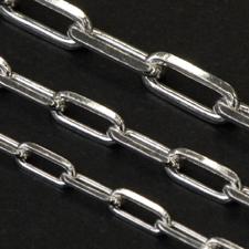 【送料無料】　シルバーチェーン　長あずき4面カットチェーン　LCL125/4C　幅4.2mm　長さ60cm　シルバー925　ネックレスチェーン　メンズ　レディース