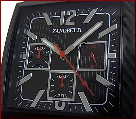 【ZANOBETTI/ザノベッティ 】クロノグラフ メンズ腕時計 ブラック文字盤 ブラックレザーベルト Z401BBKBK_3