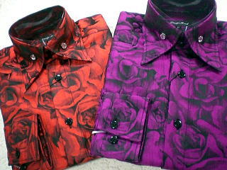 DropHead ハイカラー　ジャガード織バラ柄　ドレスシャツの通販は 6,132円